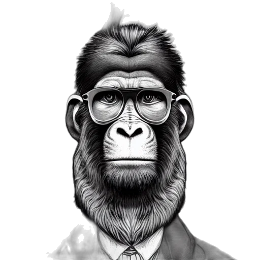 animal, face, staff, photorealistic transparent PNG cut-out
