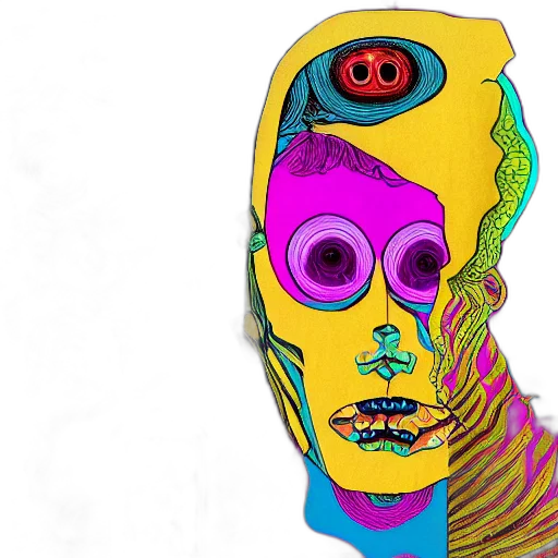 mask, face, creature, robot, concept art, comic book art, cartoon, cyberpunk transparent PNG cut-out