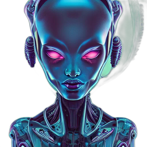 robot, face, creature, cyberpunk, concept art, fantasy art, comic book art, outer space transparent PNG cut-out