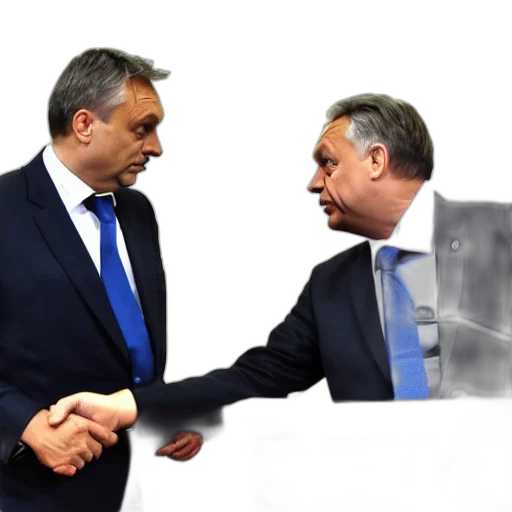 viktor, orban, handshake, andrew transparent PNG cut-out