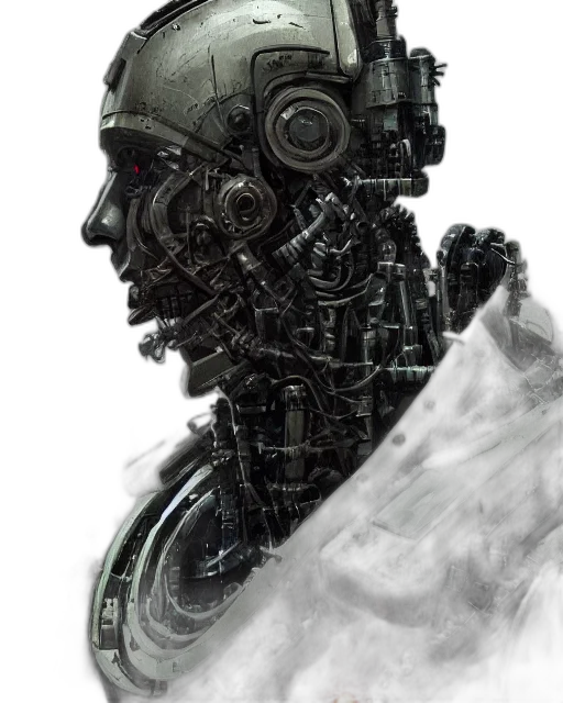 robot, face, mask, cyberpunk transparent PNG cut-out