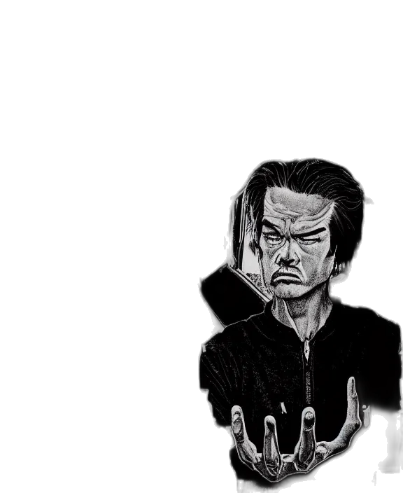 face, mask, jacket, staff, comic book art, pencil sketch, cartoon, concept art transparent PNG cut-out