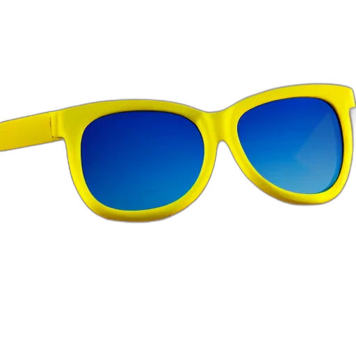 3d render, neon, blue, closeup, shot, lemon, wearing, sunglasses transparent PNG cut-out