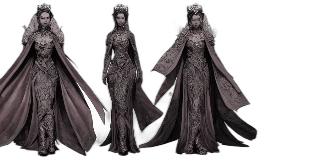 concept art, fantasy art, comic book art, 3d render, dark, monochrome, earth tones, tattooed transparent PNG cut-out