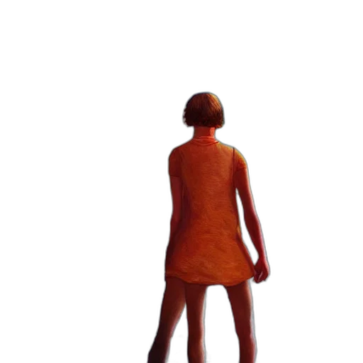 dress, jacket, staff, creature transparent PNG cut-out