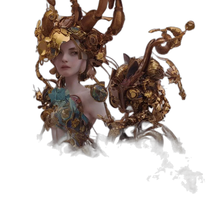 crown, creature, staff, dragon, concept art, fantasy art, 3d render, pixel art transparent PNG cut-out