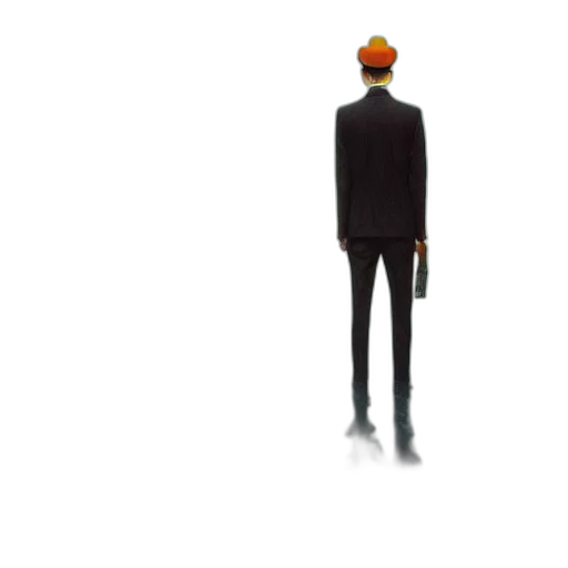 hat, staff, jacket, robot, 3d render, concept art, pixel art, cartoon transparent PNG cut-out