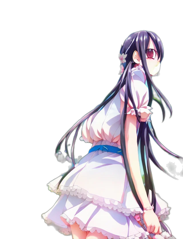 dress, staff, anime, concept art transparent PNG cut-out