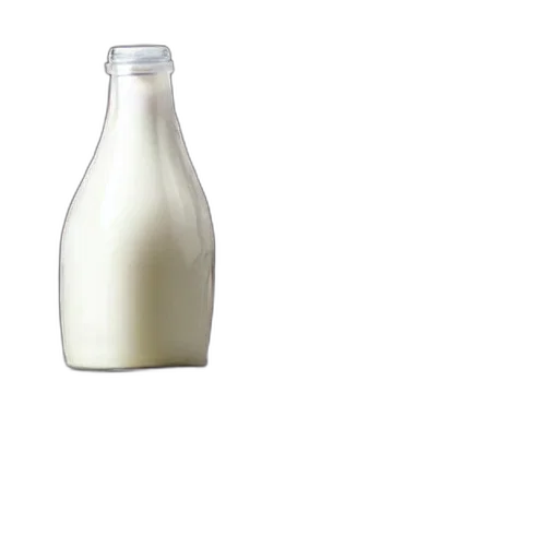 bottle, food, animal, dress, 3d render, photorealistic, milk, over transparent PNG cut-out