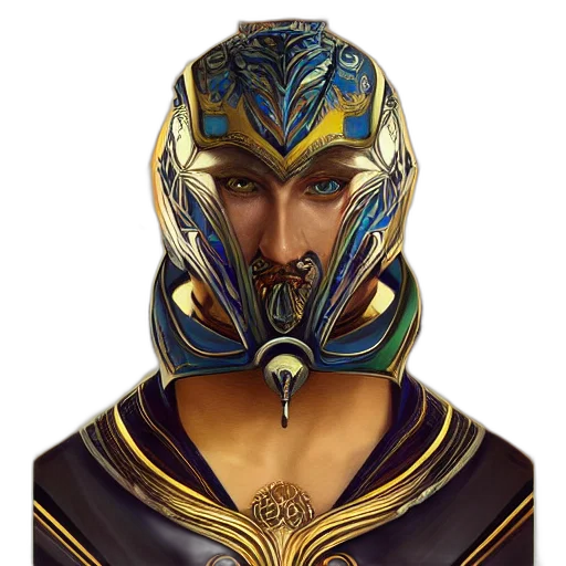 mask, face, crown, staff, fantasy art, concept art, comic book art, photorealistic transparent PNG cut-out