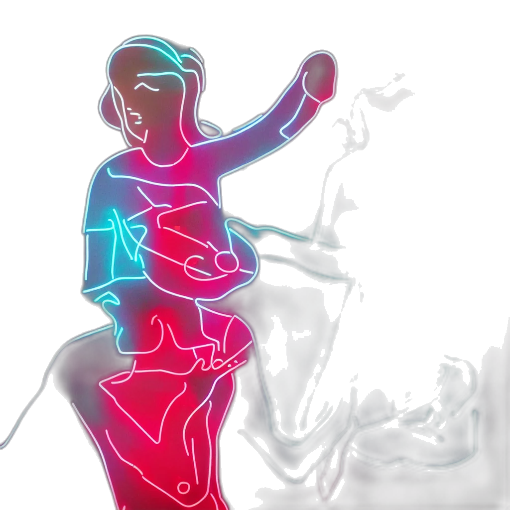 dress, staff, vaporwave, 3d render transparent PNG cut-out