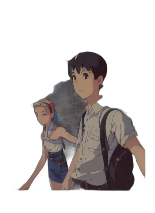 staff, umbrella, dress, anime, concept art, pixel art, cartoon, underwater transparent PNG cut-out