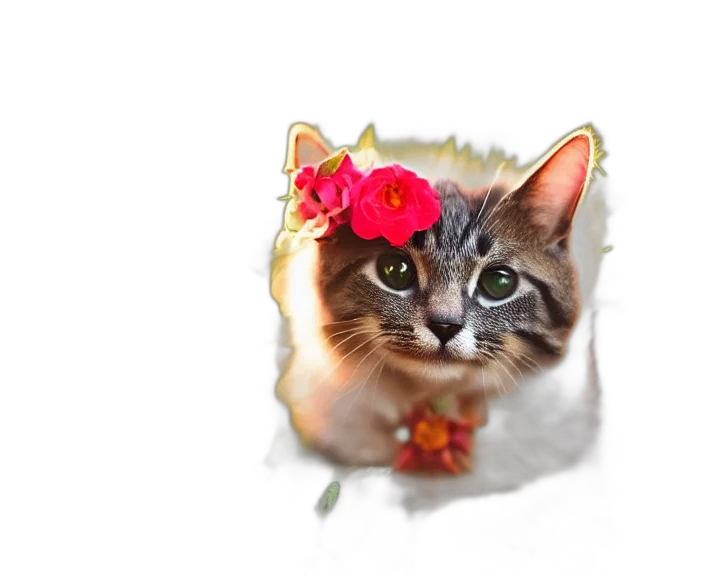 flower, animal, crown, jewelry, photorealistic, 3d render, oil painting, fantasy art transparent PNG cut-out