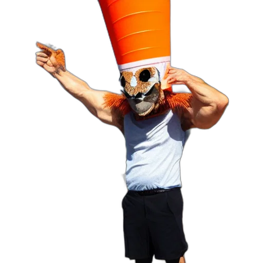 hat, staff, mask, creature transparent PNG cut-out