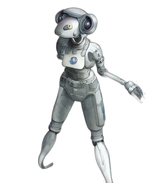robot, staff, creature, weapon, concept art, 3d render, cyberpunk, comic book art transparent PNG cut-out