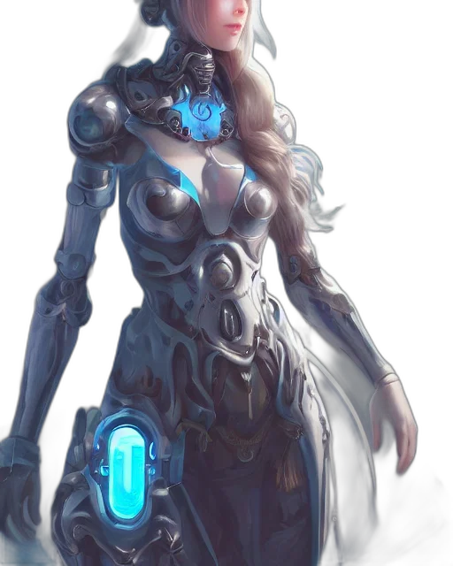 robot, dress, weapon, staff transparent PNG cut-out