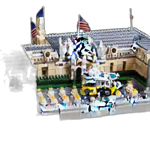 building, crown, robot, 3d render transparent PNG cut-out