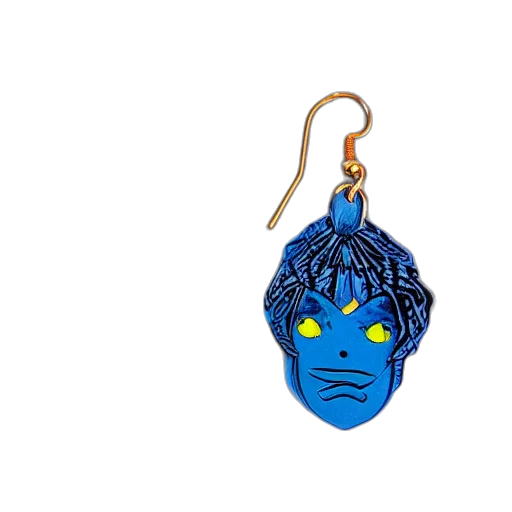jewelry, mask, 3d render, demogorgon, blue, earrings transparent PNG cut-out