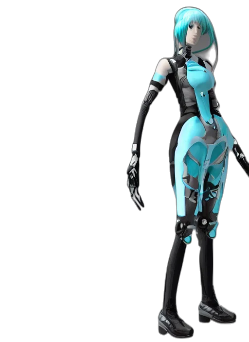 robot, dress, concept art, 3d render transparent PNG cut-out