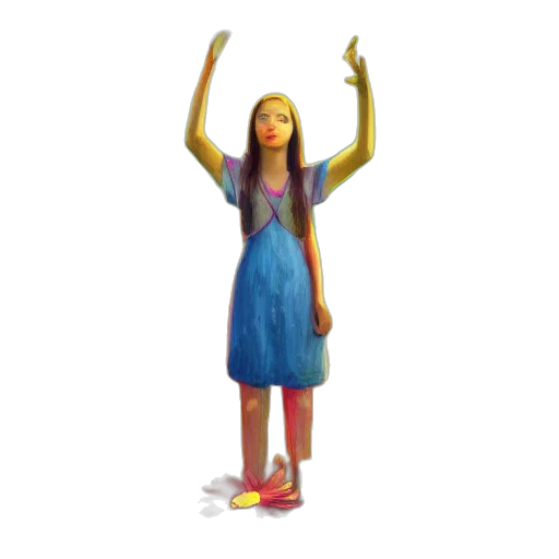 dress, staff, jewelry, creature transparent PNG cut-out