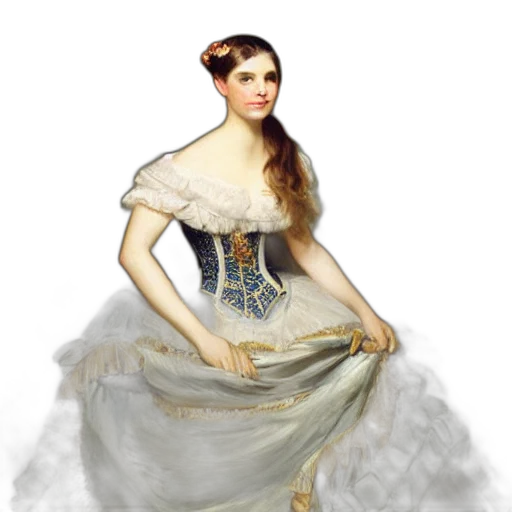 dress, jewelry, crown, staff transparent PNG cut-out