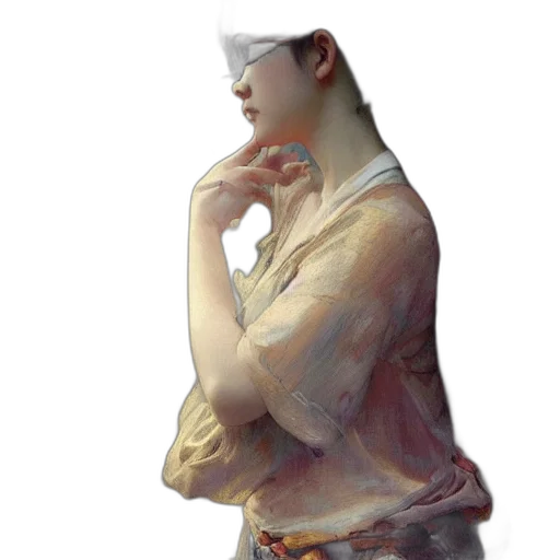 dress, jacket, face, staff, concept art, watercolor, fantasy art, photorealistic transparent PNG cut-out