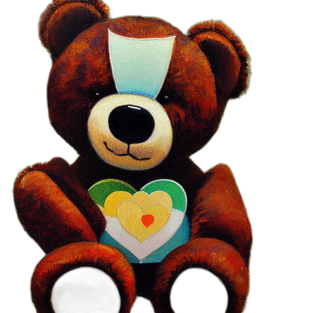 3d render, concept art, beautiful, painting, teddy, bear, murakami, takashi transparent PNG cut-out