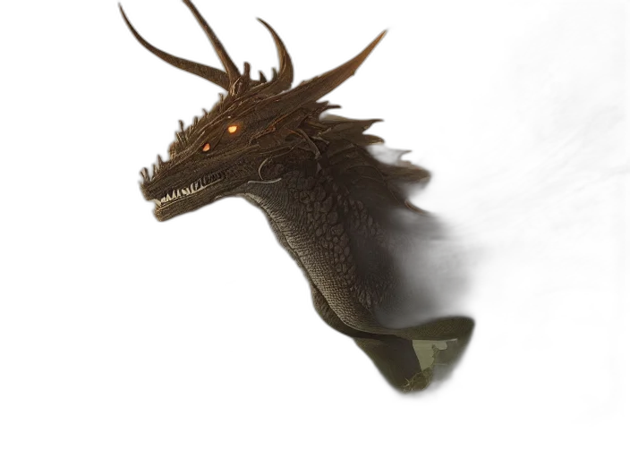 dragon, mask, animal, creature, concept art, fantasy art, 3d render, photorealistic transparent PNG cut-out