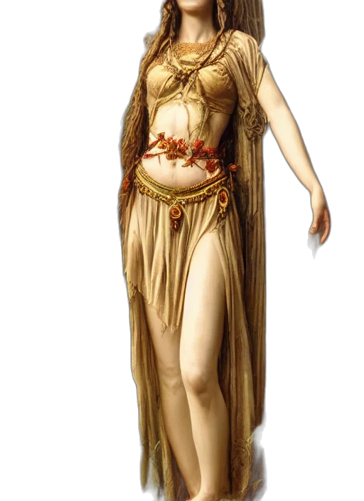 dress, jewelry, staff, concept art transparent PNG cut-out