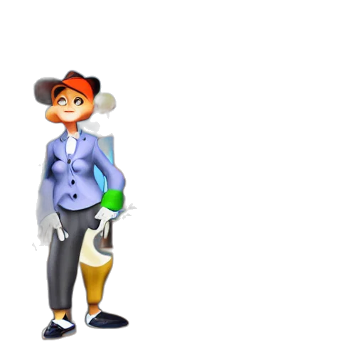 staff, hat, jacket, 3d render, concept art, cartoon, pixel art, toontown transparent PNG cut-out