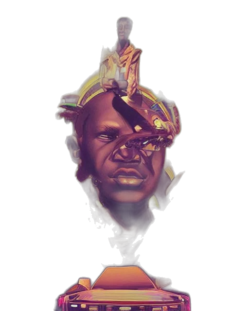 face, crown, mask, staff transparent PNG cut-out
