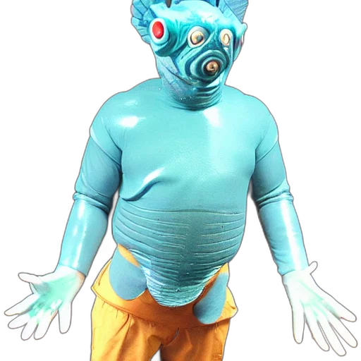 mask, creature, staff, robot, concept art, 3d render, fantasy art, vaporwave transparent PNG cut-out