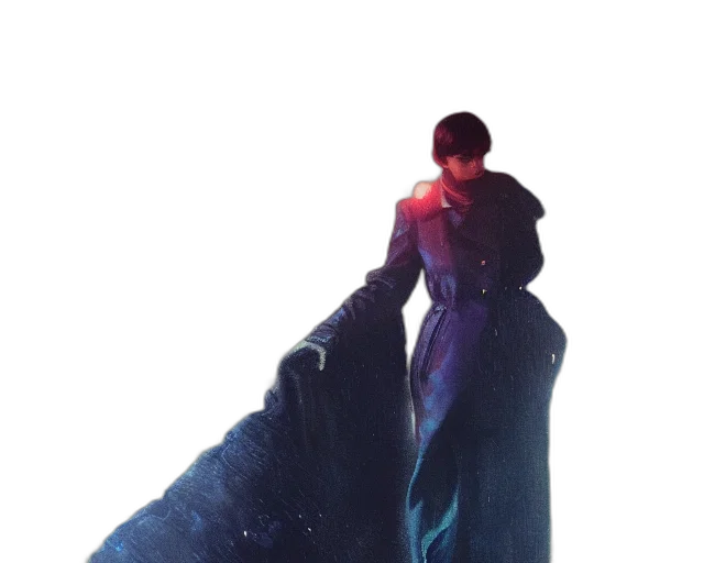 jacket, dress, creature, sword transparent PNG cut-out