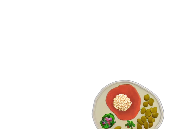 food, jewelry, crown, 3d render, pixel art, green, earth tones, pastel transparent PNG cut-out
