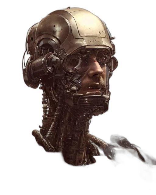 robot, face, mask, creature transparent PNG cut-out