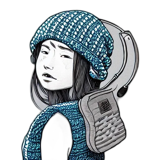 robot, dress, hat, cyberpunk transparent PNG cut-out