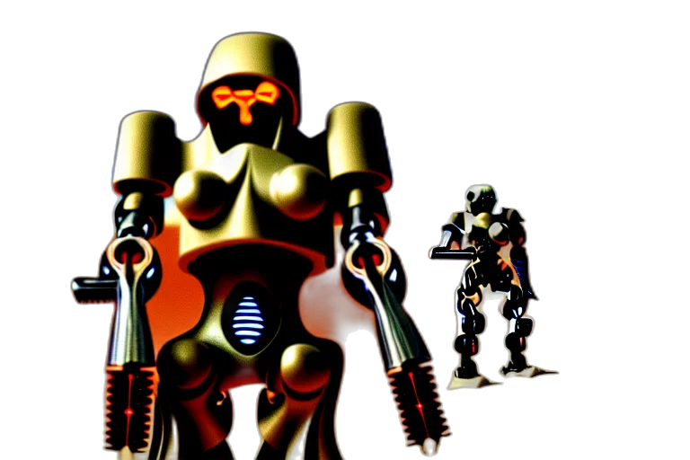 robot, weapon, concept art, pixel art transparent PNG cut-out