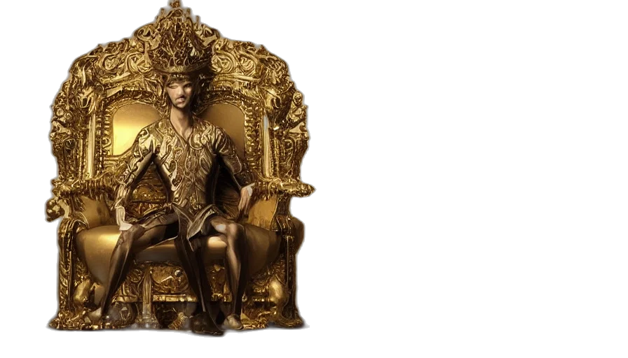 crown, furniture, golden, highly transparent PNG cut-out