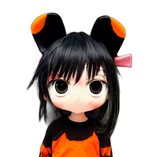 animal, creature, 3d render, anime, cartoon, pixel art, tomboy, dark transparent PNG cut-out