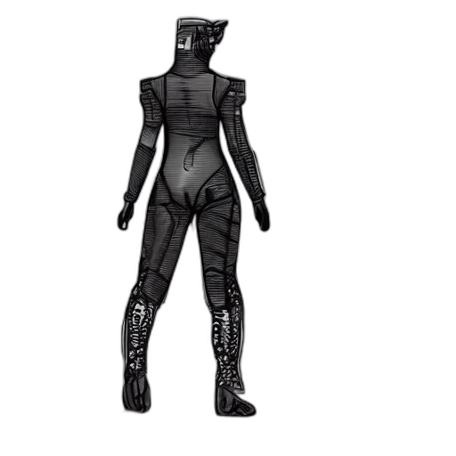 robot, mask, jacket, concept art, 3d render, cyberpunk, cat, suit transparent PNG cut-out