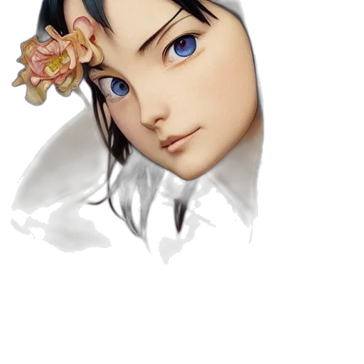 face, flower, crown, staff transparent PNG cut-out