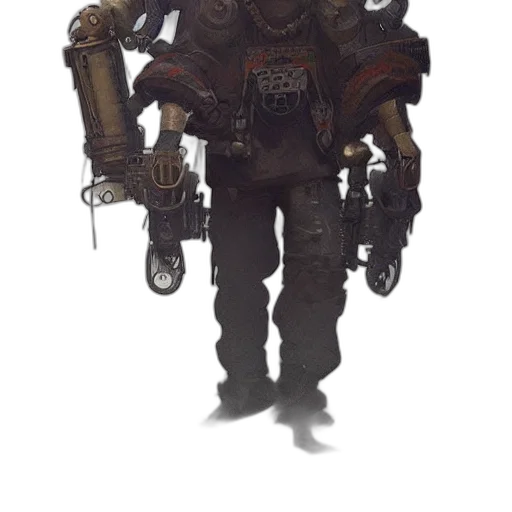 robot, weapon, staff, creature, concept art, cyberpunk, 3d render, fantasy art transparent PNG cut-out