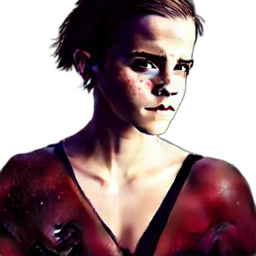 face, photorealistic, concept art, comic book art, fantasy art, outer space, red, emma transparent PNG cut-out