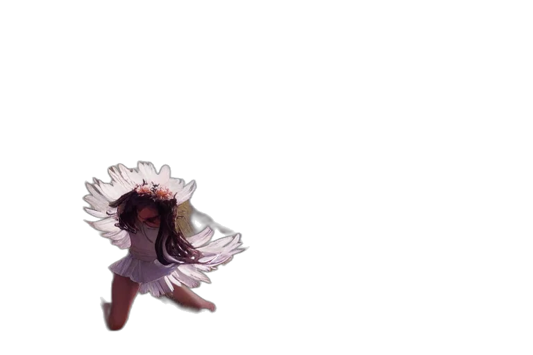 creature, hair, flower, mask, anime, concept art, pixel art, 3d render transparent PNG cut-out
