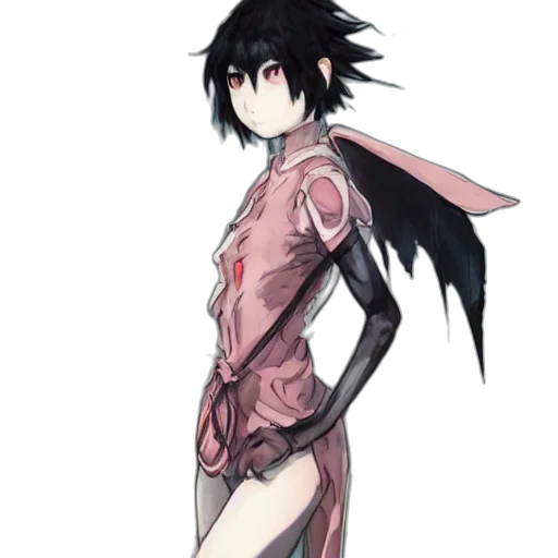 dress, jacket, staff, creature, concept art, anime, pixel art, cartoon transparent PNG cut-out