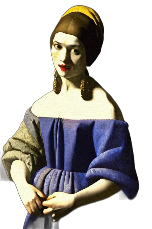 dress, jewelry, face, staff transparent PNG cut-out