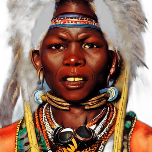 face, jewelry, staff, crown, photorealistic, oil painting, concept art, fantasy art transparent PNG cut-out