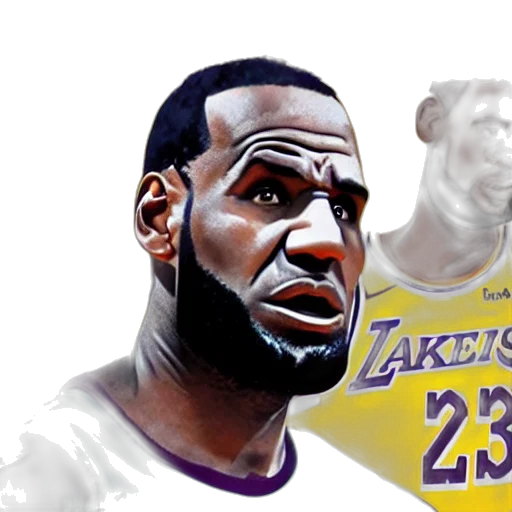 3d render, photorealistic, concept art, cartoon, lebron, james, nenderoid transparent PNG cut-out