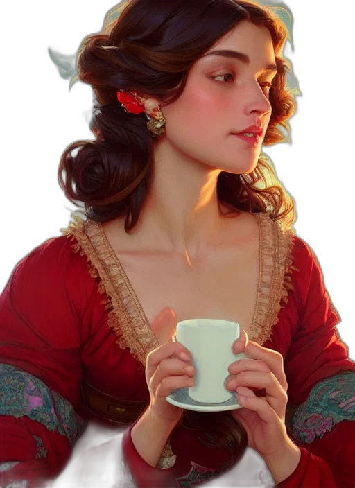 dress, crown, jewelry, face, photorealistic, oil painting, fantasy art, concept art transparent PNG cut-out