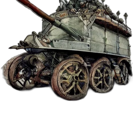 weapon, car, robot, sword, concept art, photorealistic, 3d render, watercolor transparent PNG cut-out